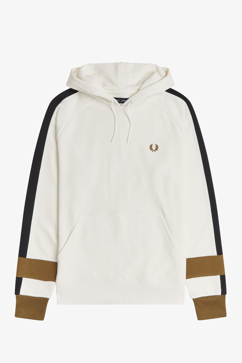 Fred Perry Felpa Con Cappuccio E Riga Uomo Cotone Bianco