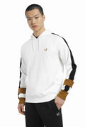 Fred Perry Felpa Con Cappuccio E Riga Uomo Cotone Bianco