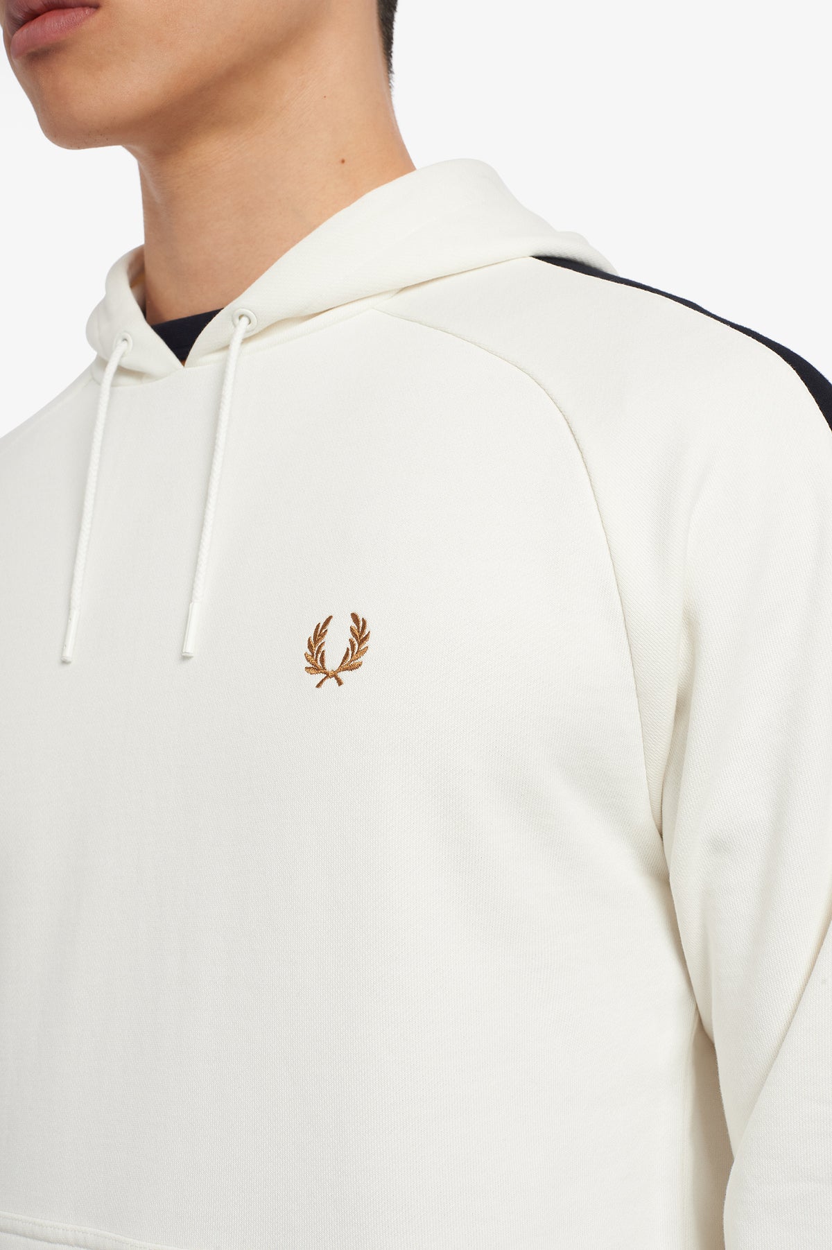 Fred Perry Felpa Con Cappuccio E Riga Uomo Cotone Bianco
