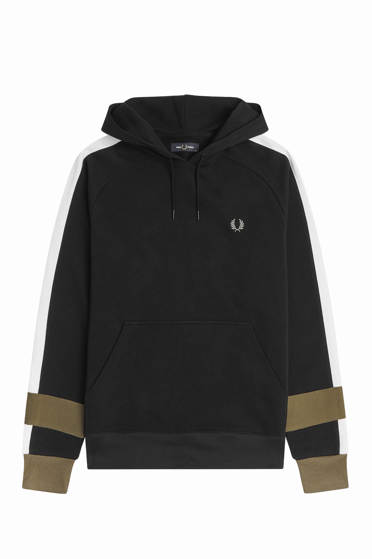 Fred Perry Felpa Con Cappuccio E Riga Uomo Cotone Nero