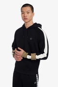 Fred Perry Felpa Con Cappuccio E Riga Uomo Cotone Nero