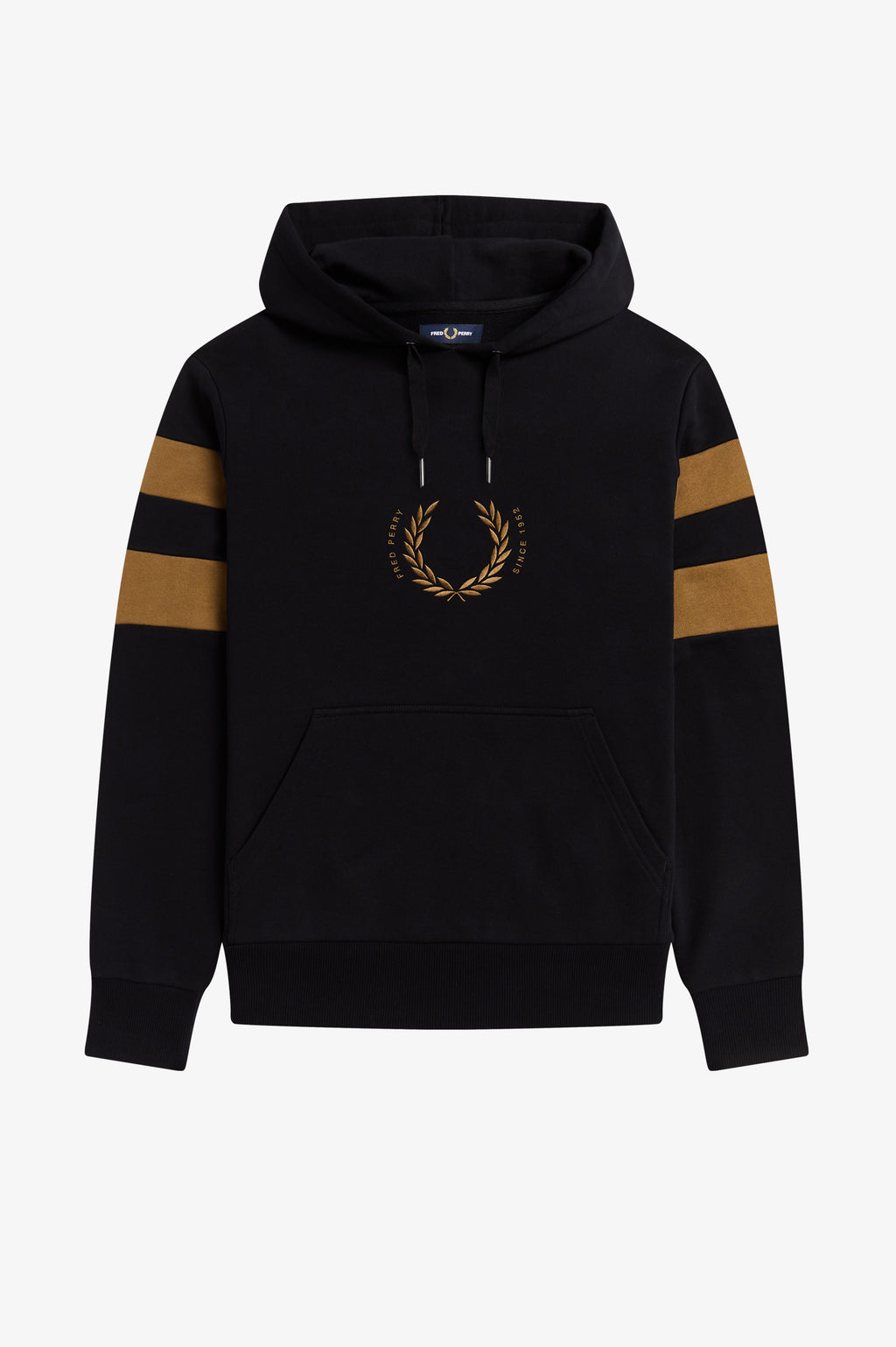 Fred Perry Felpa Con Cappuccio Ricamo Logo Uomo Cotone Nero