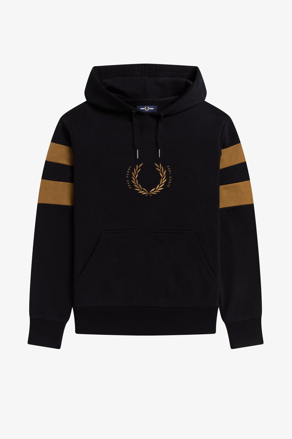 Fred Perry Felpa Con Cappuccio Ricamo Logo Uomo Cotone Nero