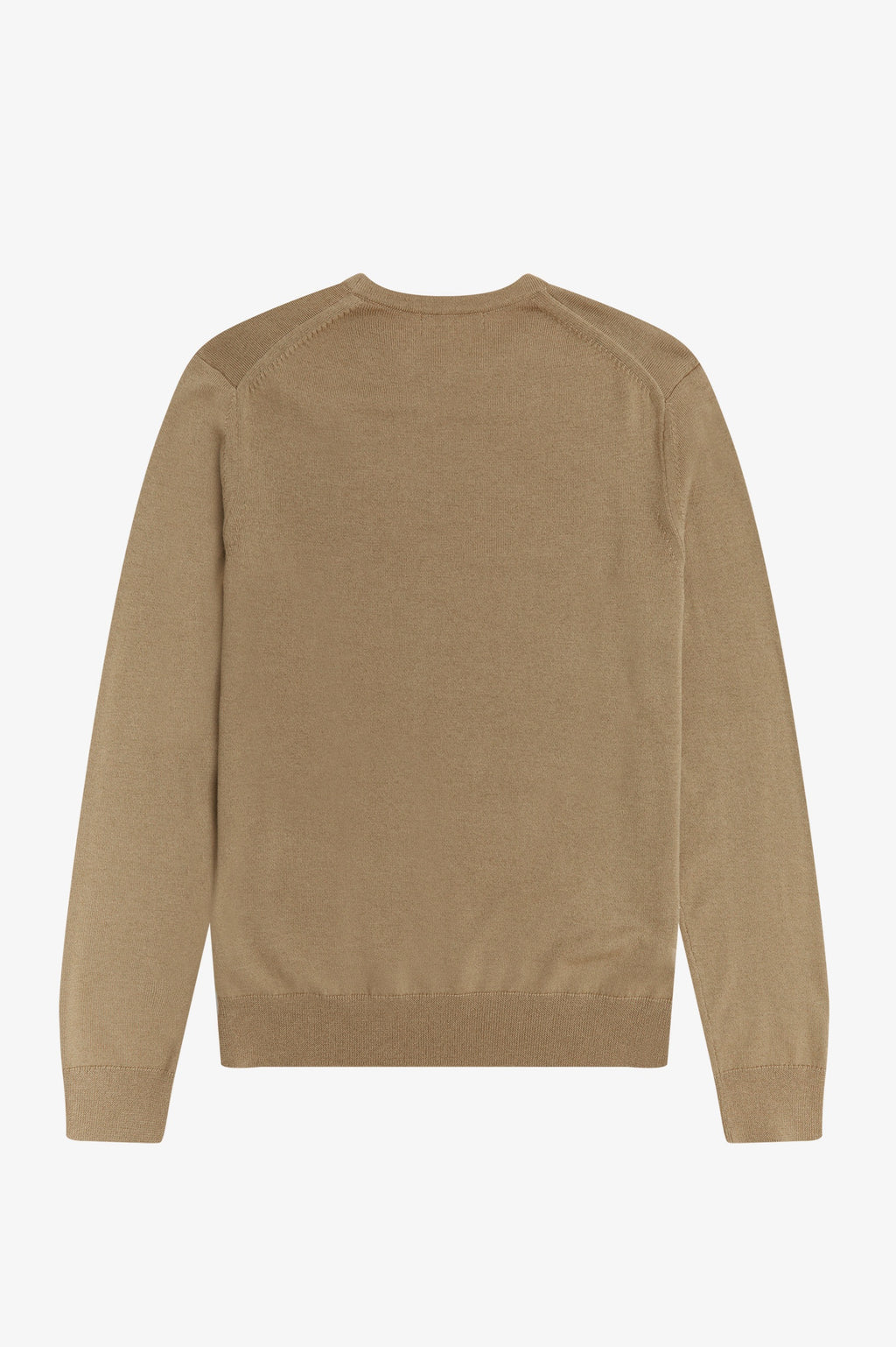 Fred Perry Maglione Girocollo Uomo Misto Lana Cotone Cammello