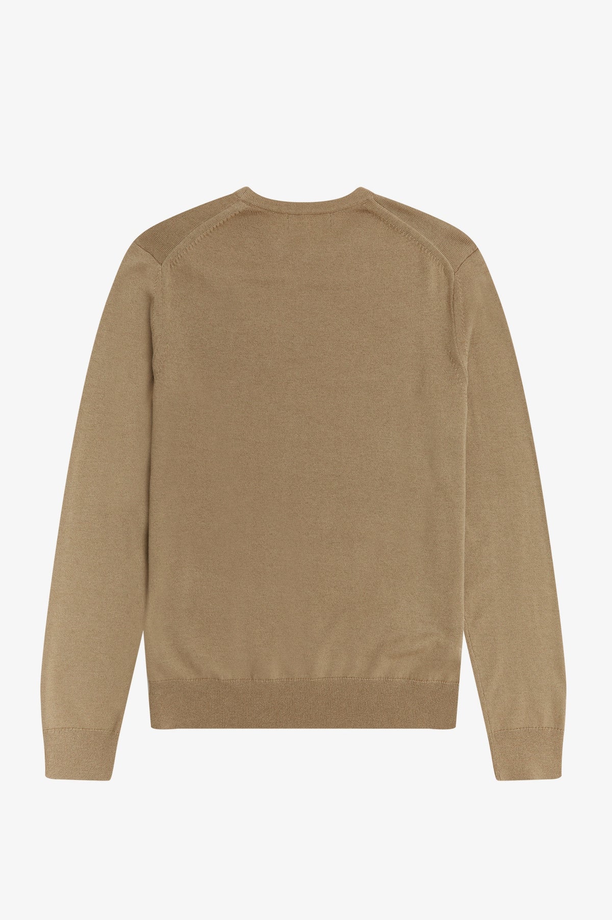 Fred Perry Maglione Girocollo Uomo Misto Lana Cotone Cammello