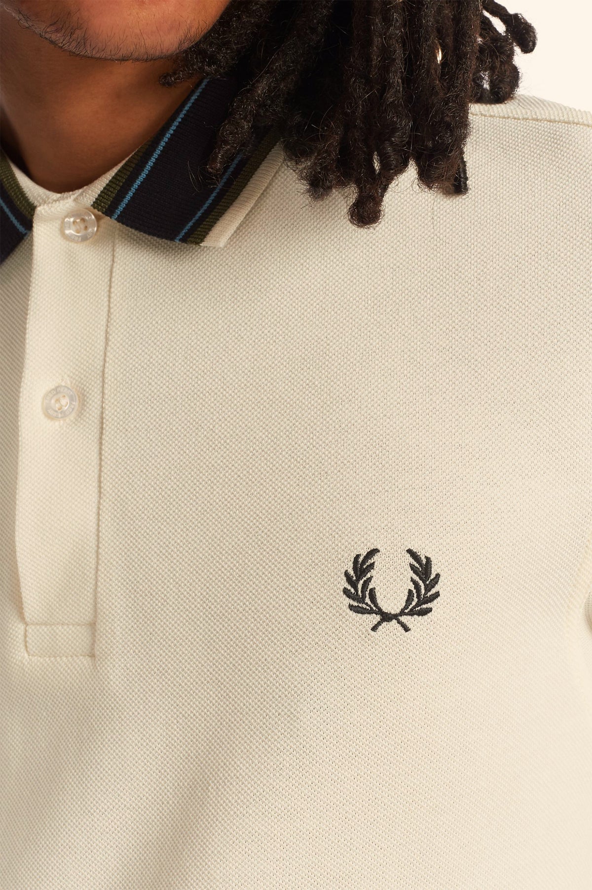 Fred Perry Polo Uomo Piqué Di Cotone Mastice Collo Con Righe