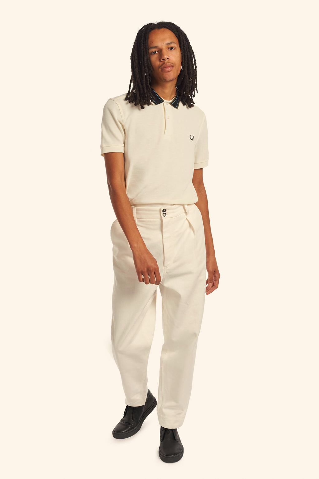 Fred Perry Polo Uomo Piqué Di Cotone Mastice Collo Con Righe
