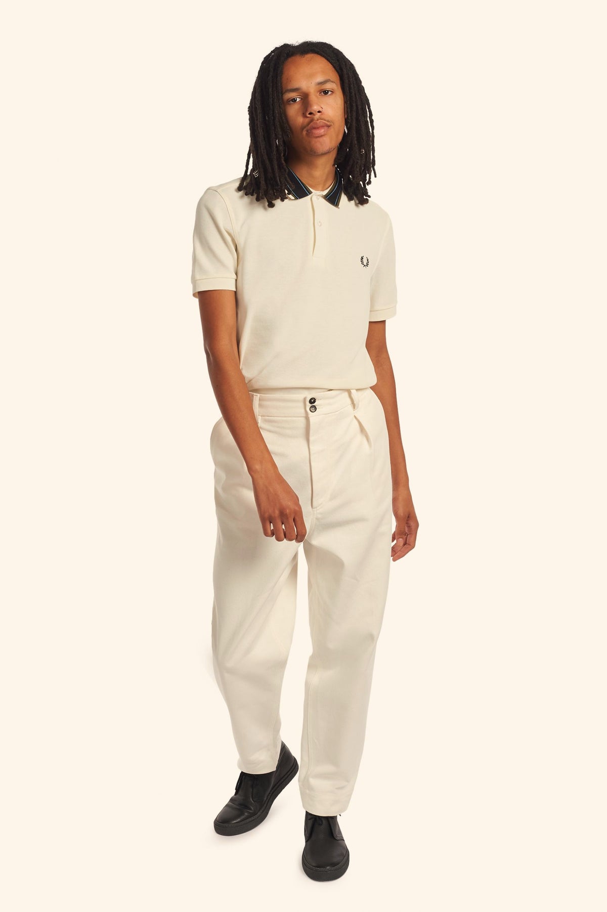 Fred Perry Polo Uomo Piqué Di Cotone Mastice Collo Con Righe