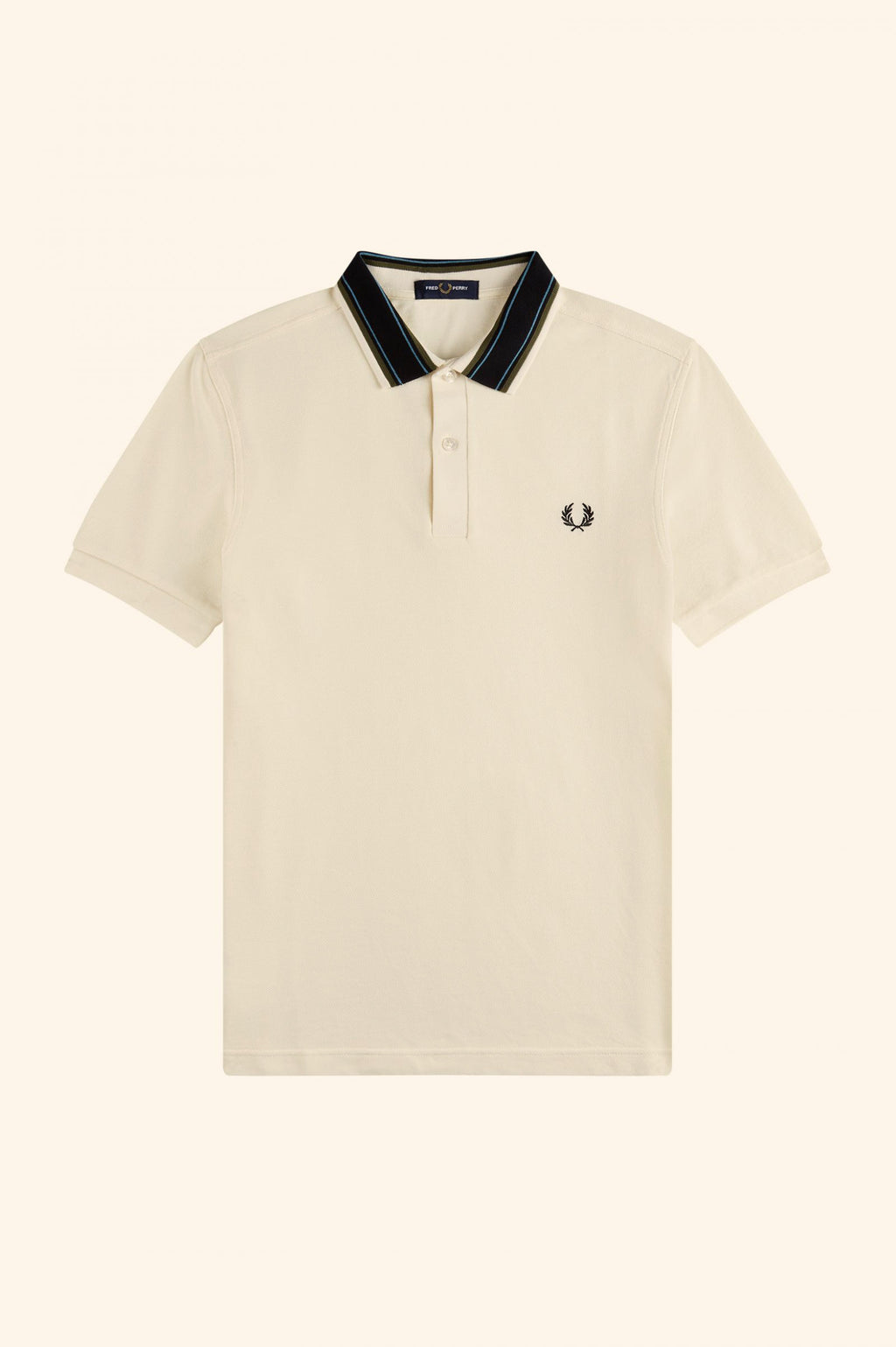 Fred Perry Polo Uomo Piqué Di Cotone Mastice Collo Con Righe