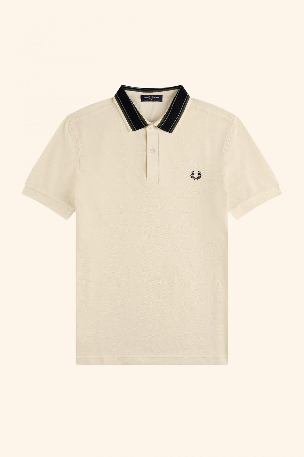 Fred Perry Polo Uomo Piqué Di Cotone Mastice Collo Con Righe