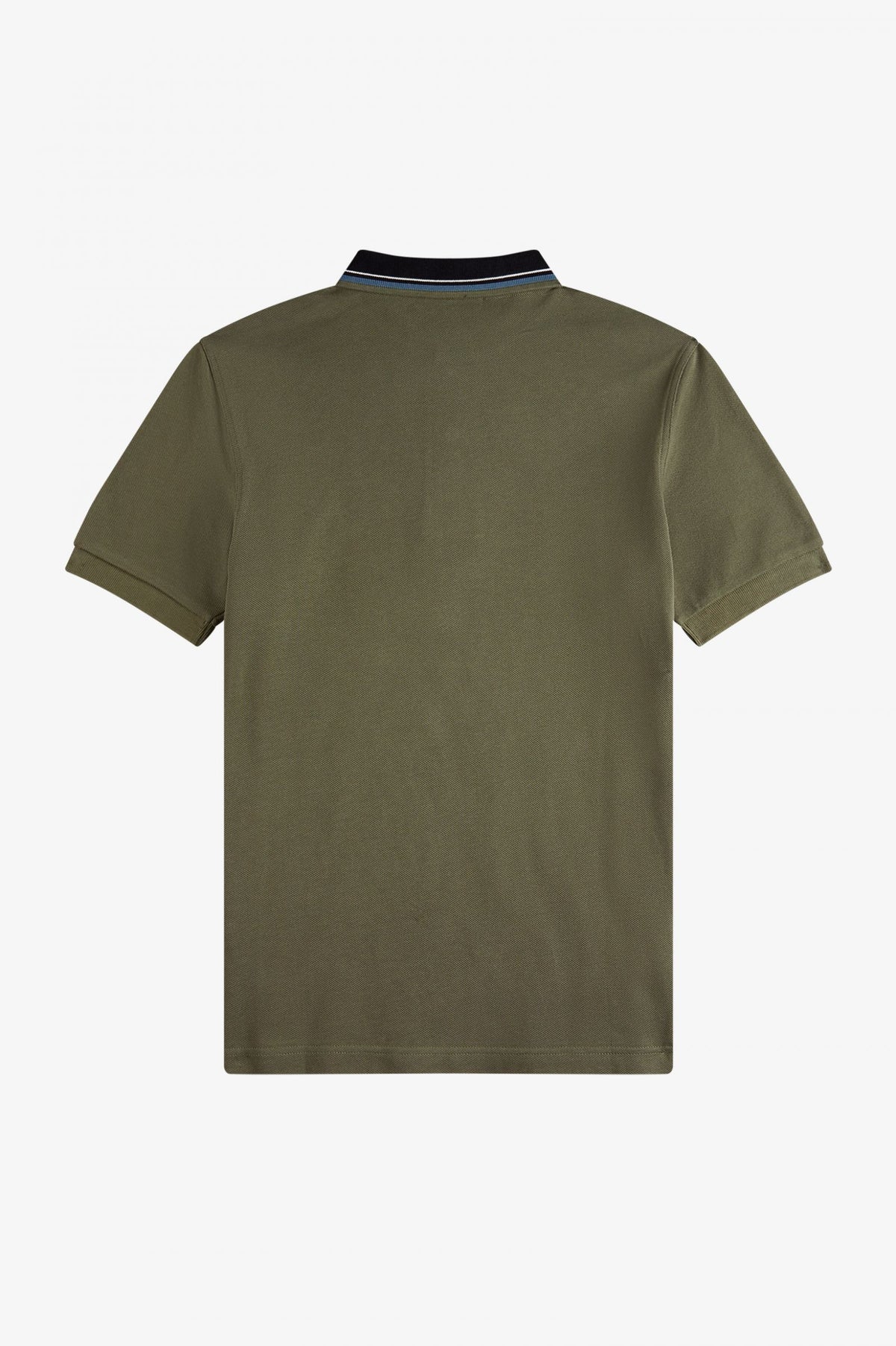 Fred Perry Polo Uomo Piqué Di Cotone Verde Militare Collo Con Righe