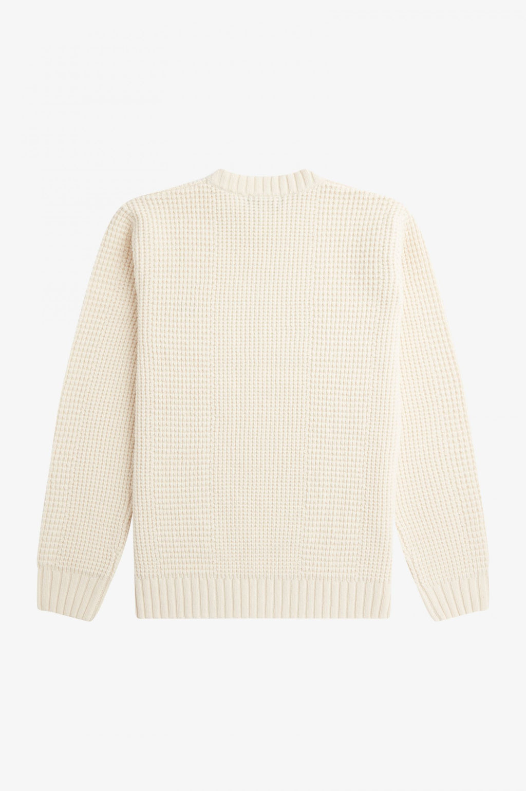 Fred Perry Maglione Girocollo Uomo Textured Lana Bianco Opaco