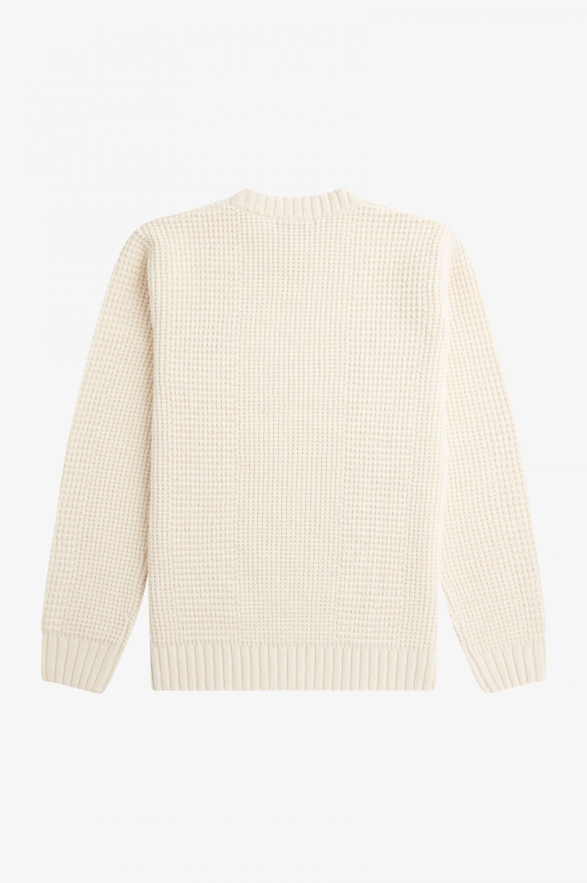 Fred Perry Maglione Girocollo Uomo Textured Lana Bianco Opaco