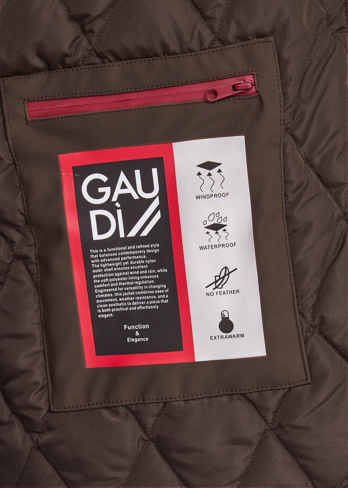 Gaudì Giubbino Corto Uomo Nylon Marrone Scuro