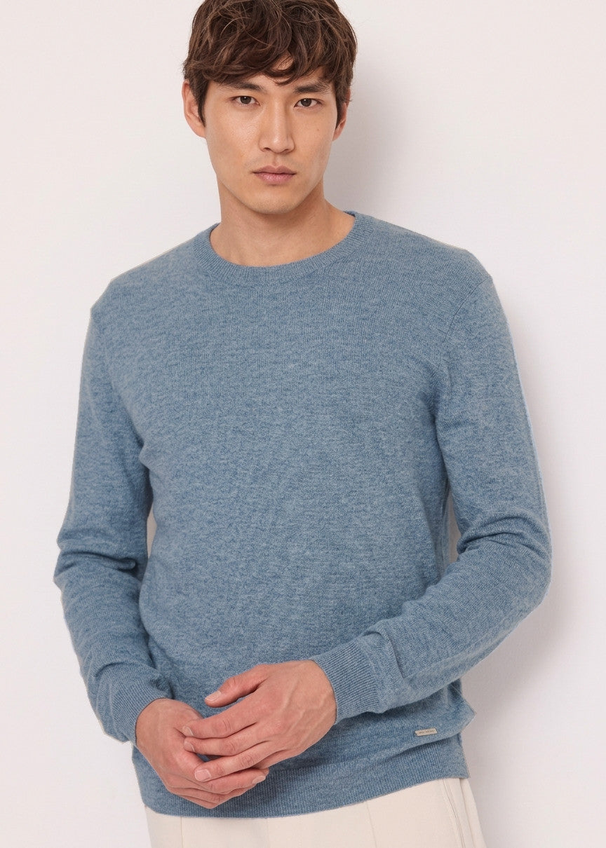 Gaudì Maglia Uomo Lana E Cashmere Celeste Polvere