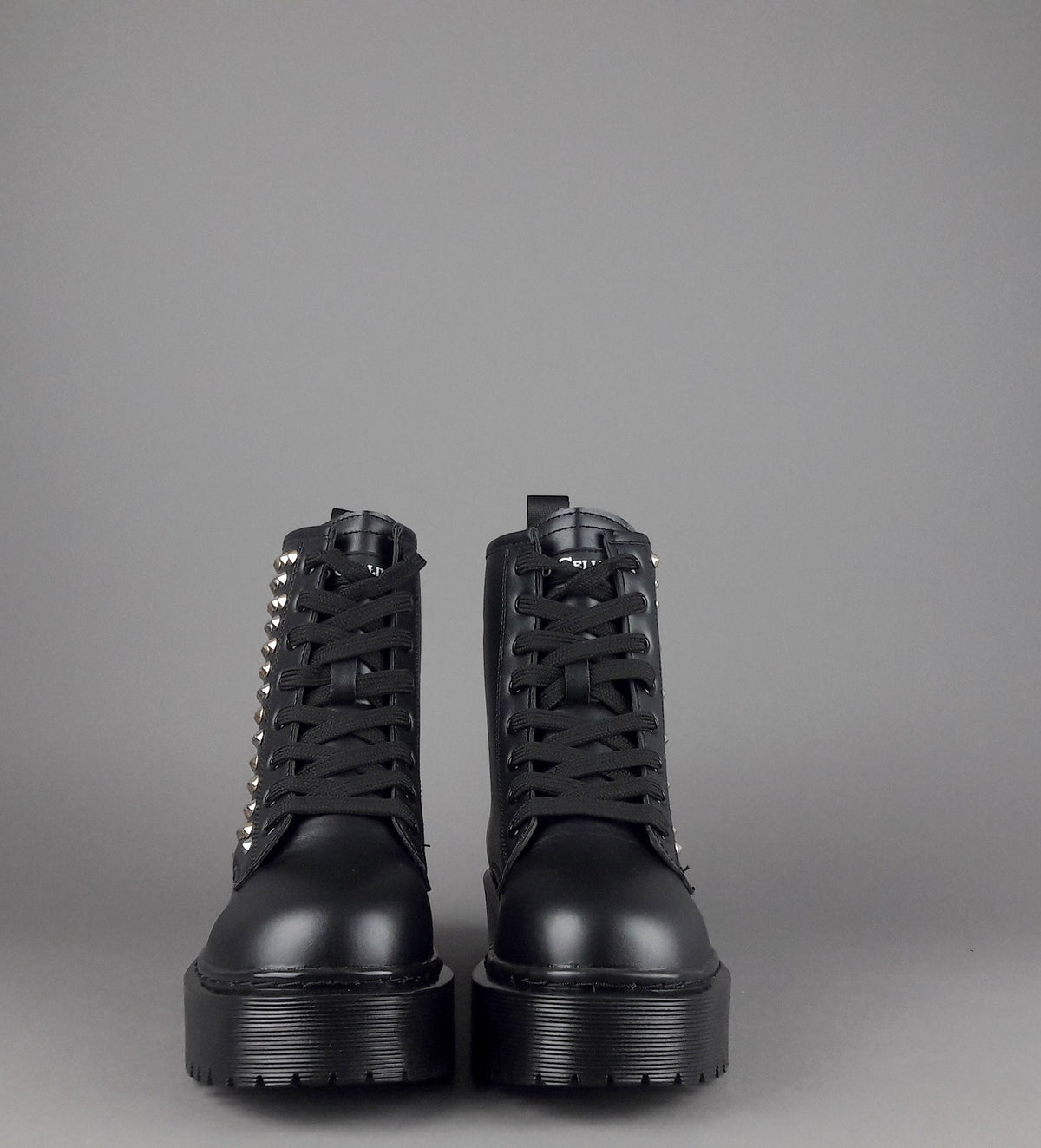 Gio Cellini Anfibio Donna Eco PU Nero Borchie Laterali