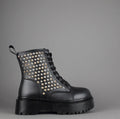 Gio Cellini Anfibio Donna Eco PU Nero Borchie Laterali