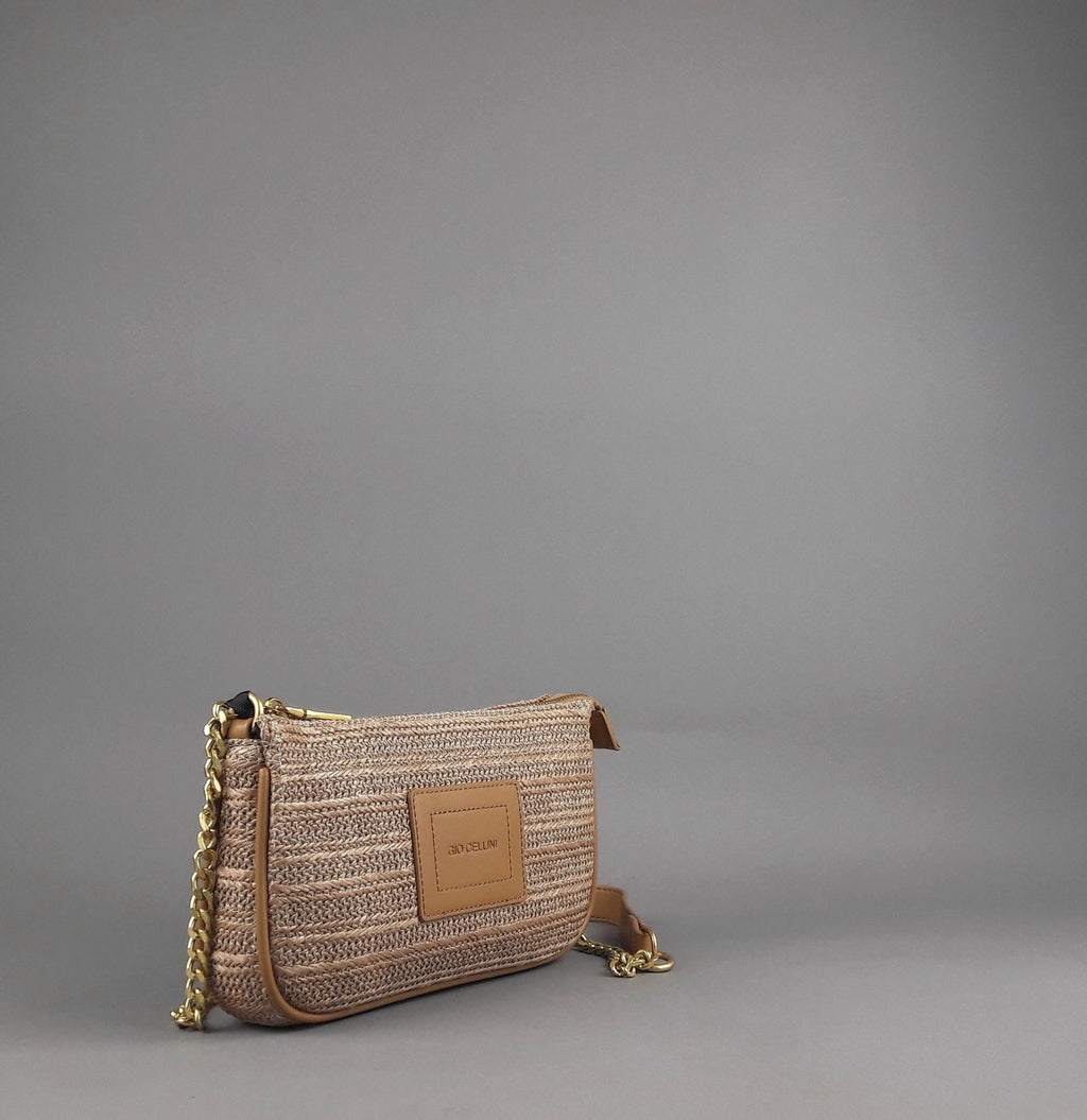 Gio Cellini Borsa A Spalla Piccola Donna Rafia Corda