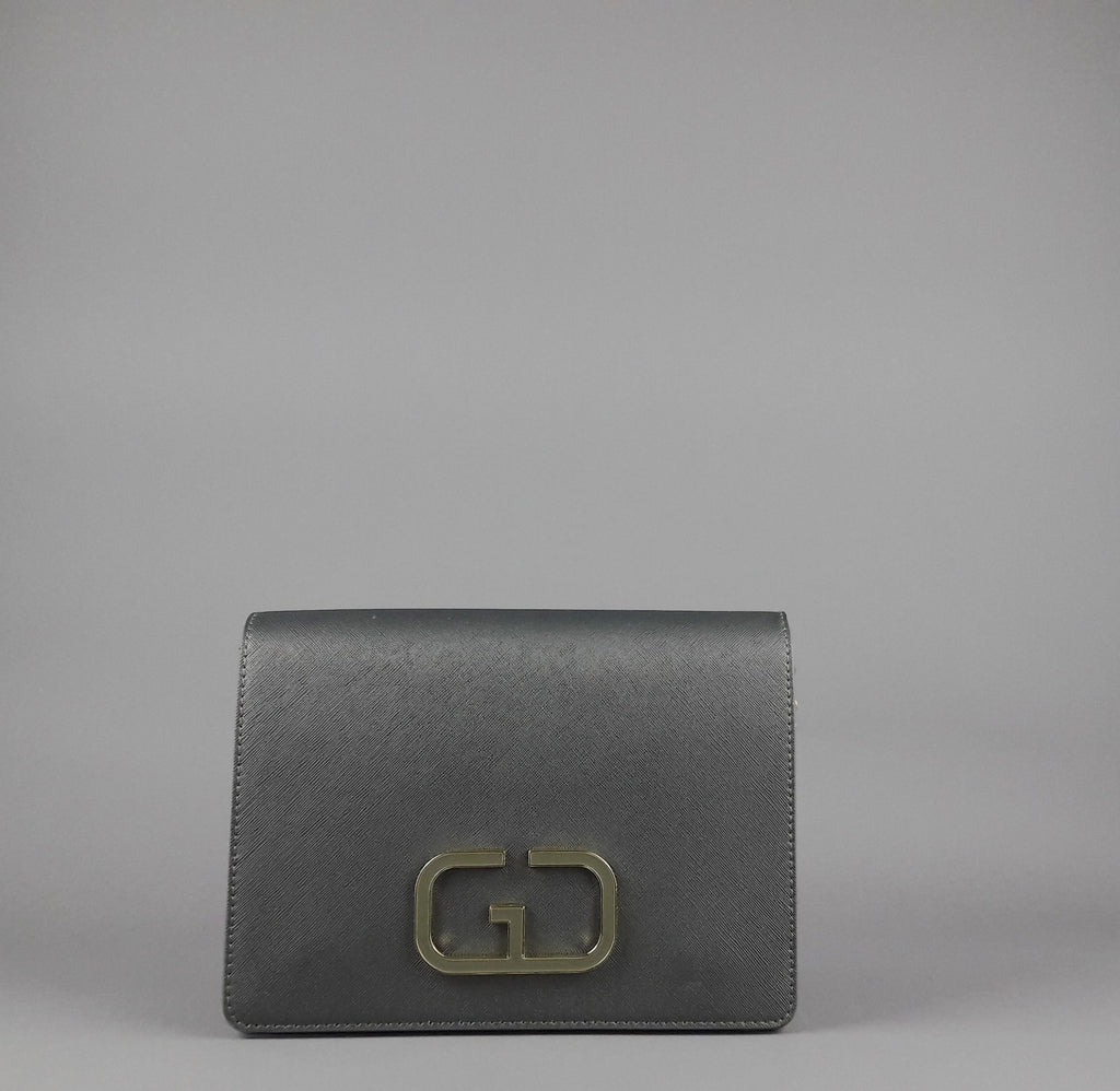Gio Cellini Borsa A Spalla Donna Pu Saffiano Grigio
