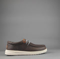 Hey Dude Sneakers Wally Grip Pelle Ingrassata Marrone Scuro