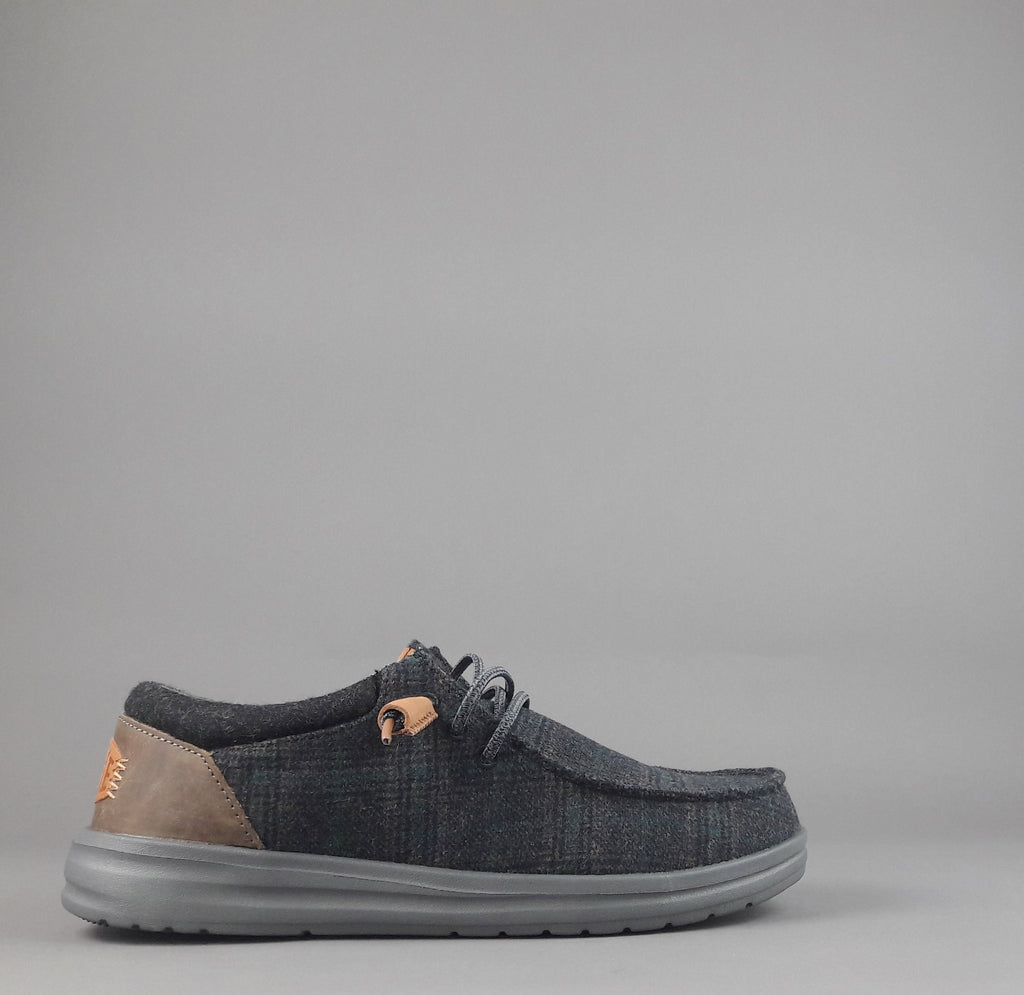 Hey Dude Sneakers Wally Grip Wool Lana Grigio Plaid