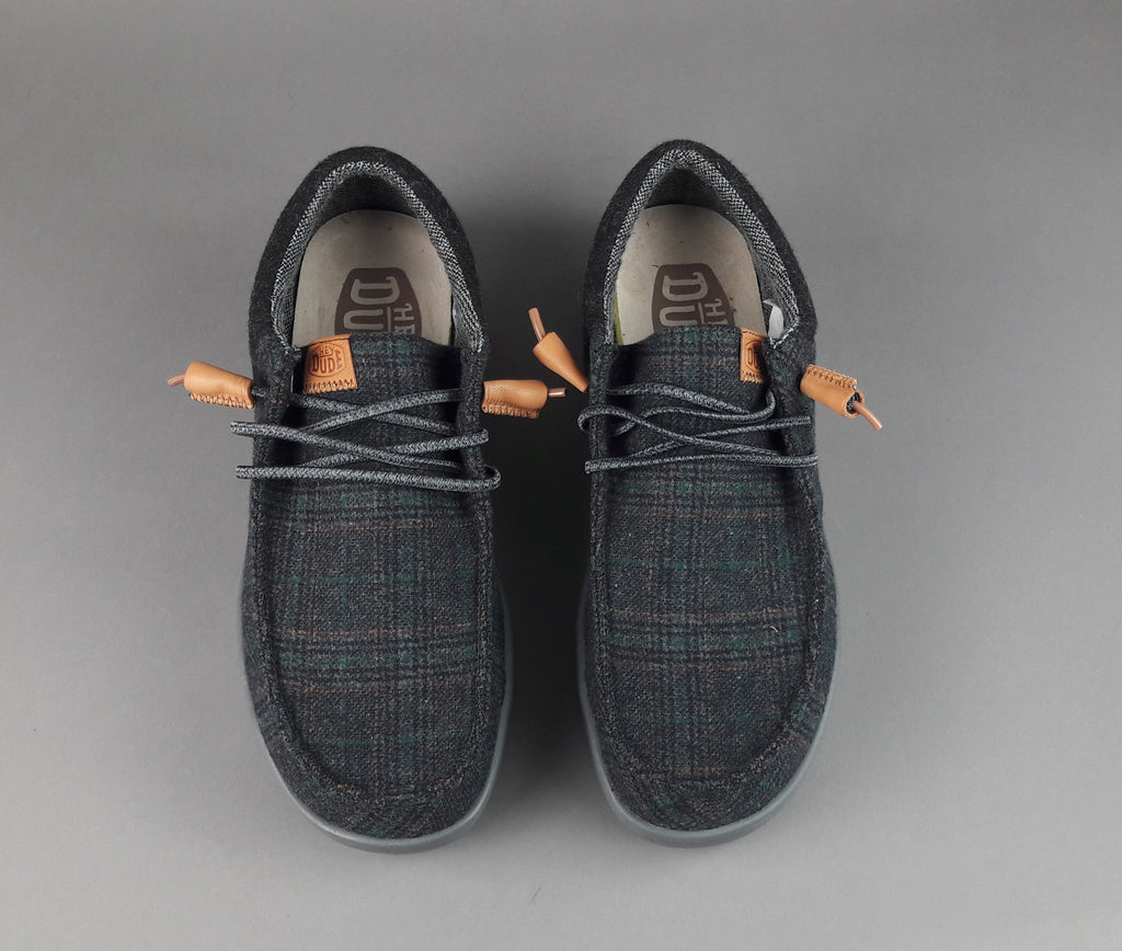 Hey Dude Sneakers Wally Grip Wool Lana Grigio Plaid