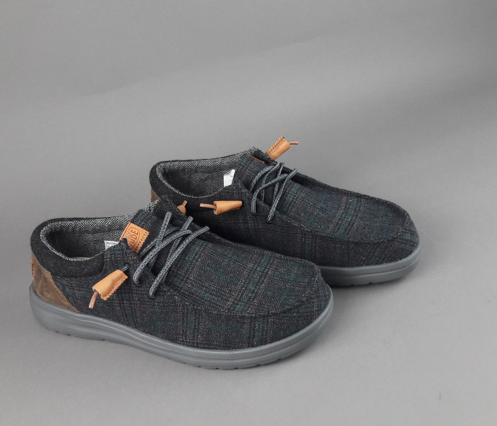 Hey Dude Sneakers Wally Grip Wool Lana Grigio Plaid
