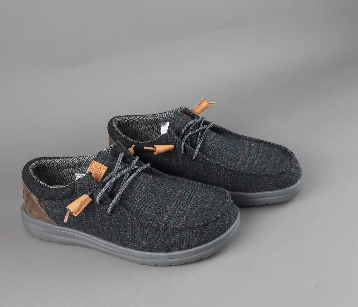 Hey Dude Sneakers Wally Grip Wool Lana Grigio Plaid