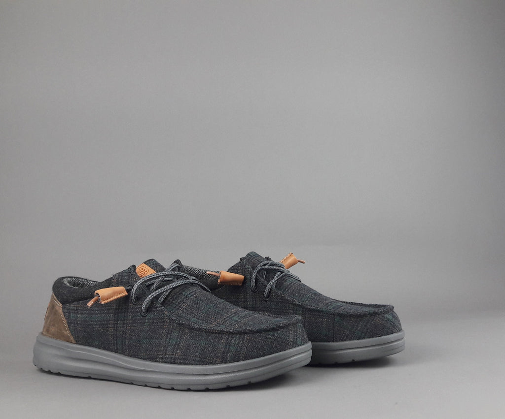 Hey Dude Sneakers Wally Grip Wool Lana Grigio Plaid