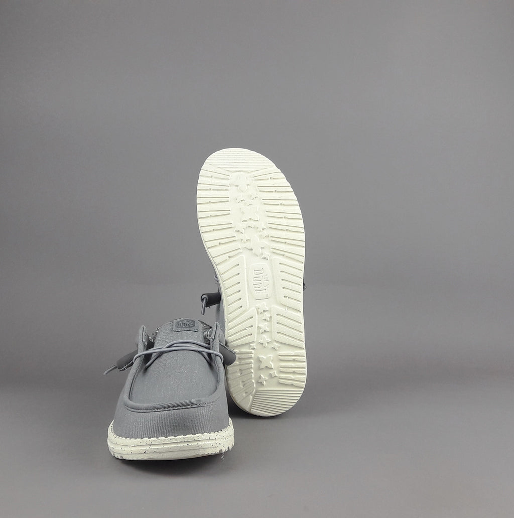 Hey Dude Wally Stretch Canvas Tessuto Grigio