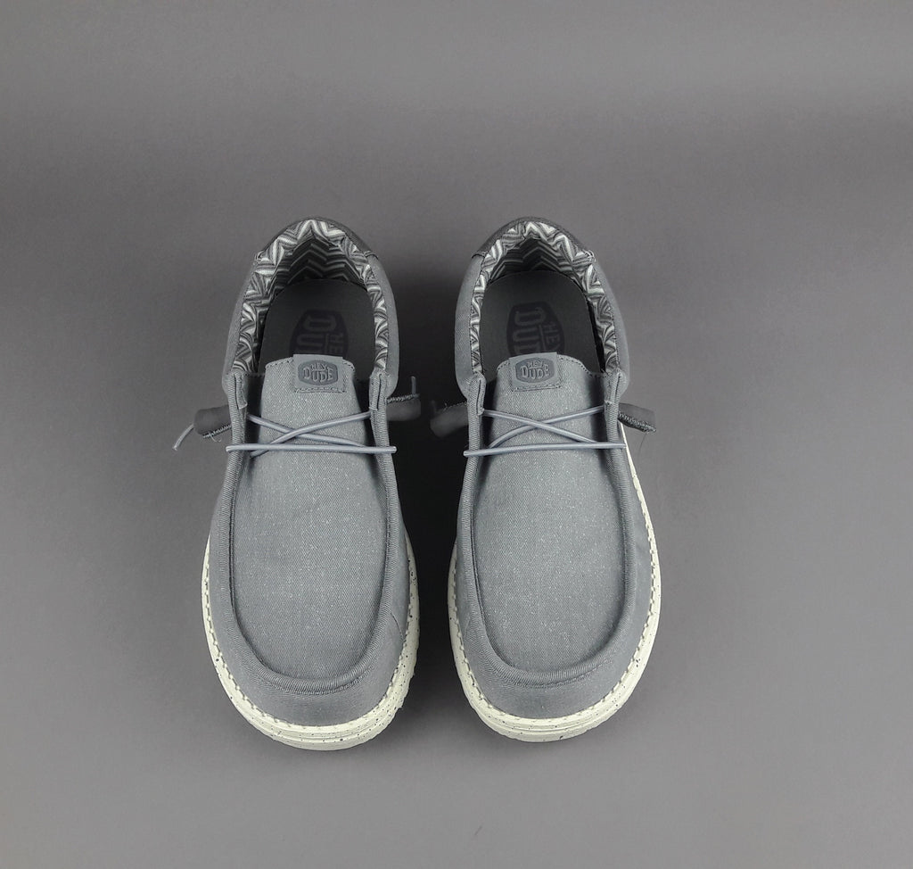 Hey Dude Wally Stretch Canvas Tessuto Grigio