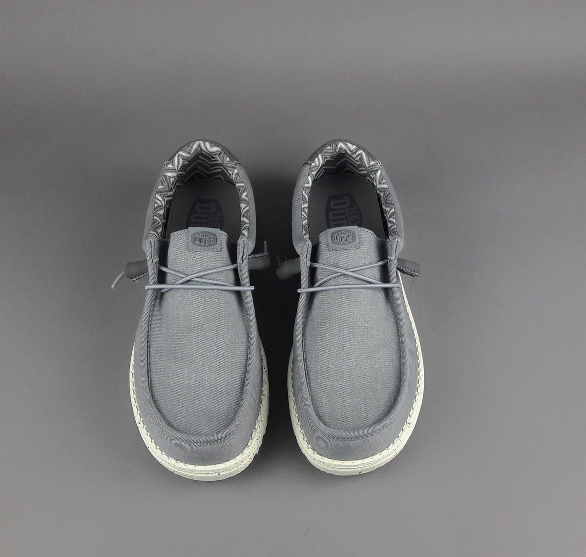 Hey Dude Wally Stretch Canvas Tessuto Grigio