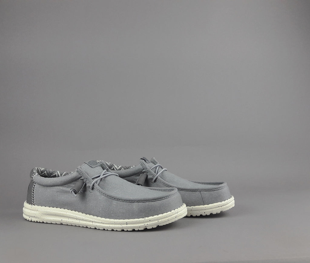 Hey Dude Wally Stretch Canvas Tessuto Grigio
