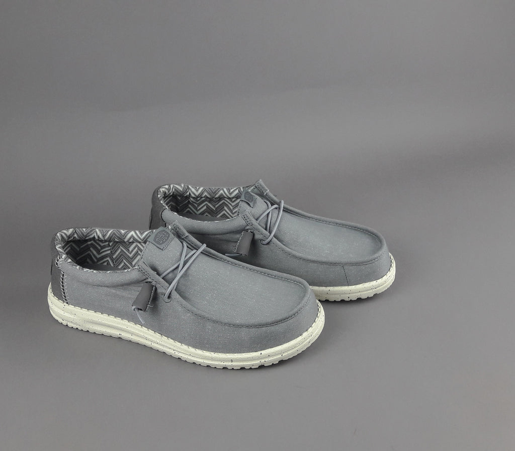 Hey Dude Wally Stretch Canvas Tessuto Grigio