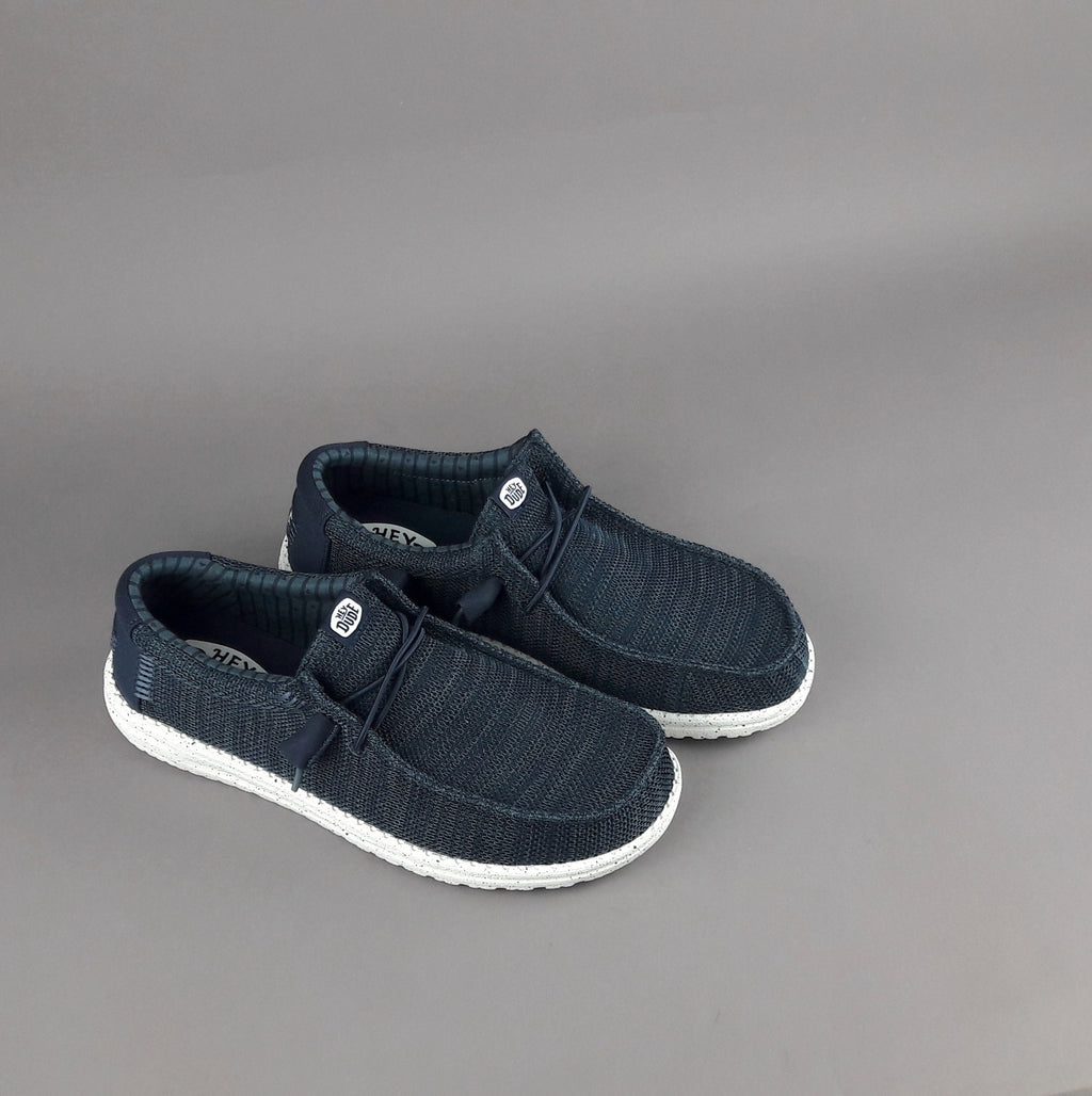 Hey Dude Wally Stretch Sox Tessuto Blu Scuro