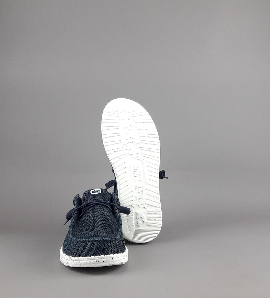 Hey Dude Wally Stretch Sox Tessuto Blu Scuro