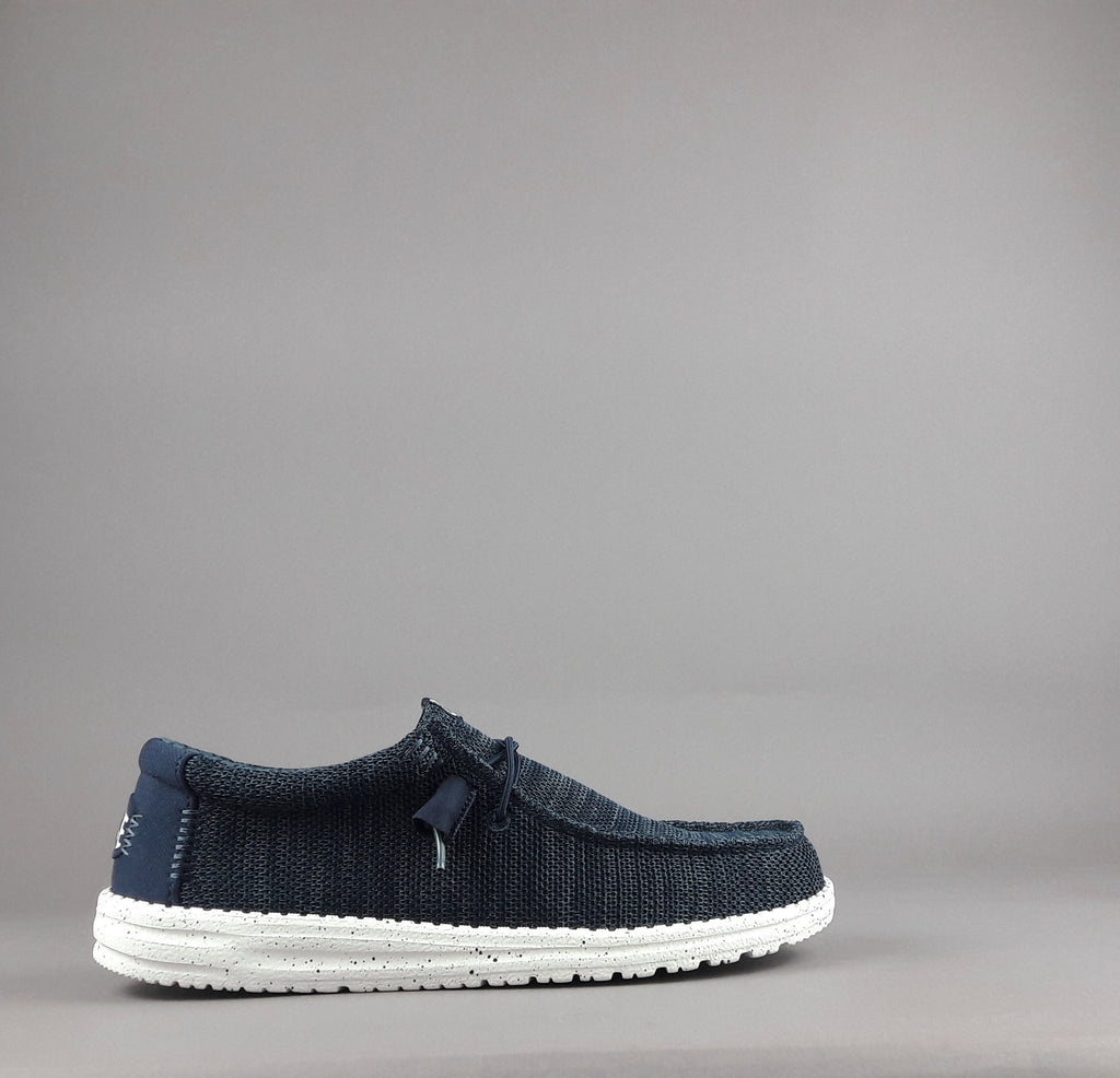 Hey Dude Wally Stretch Sox Tessuto Blu Scuro