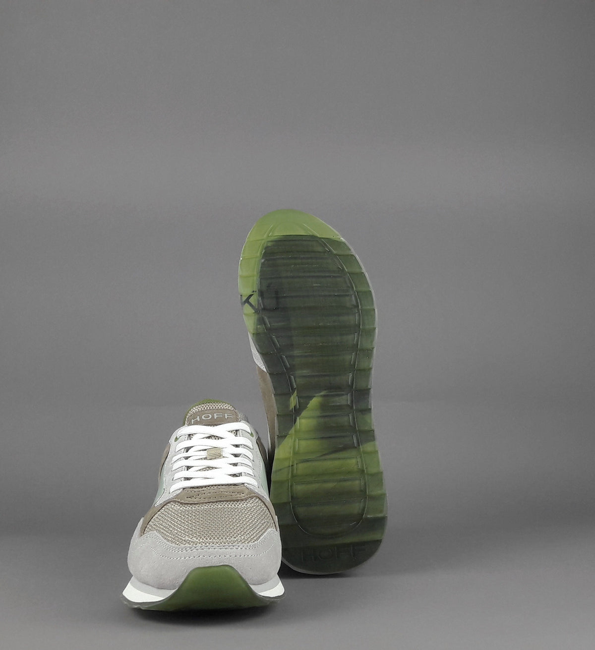 Hoff Sneakers Uomo City Baku Camoscio Tela Grigio Chiaro