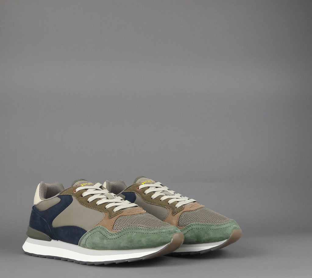 Hoff Sneakers Uomo City Cologne Camoscio Tela Verde Militare