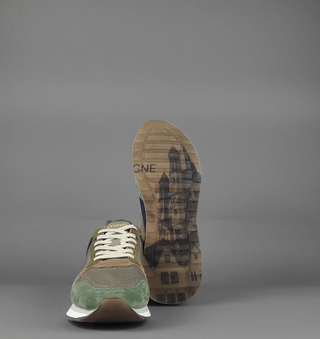 Hoff Sneakers Uomo City Cologne Camoscio Tela Verde Militare
