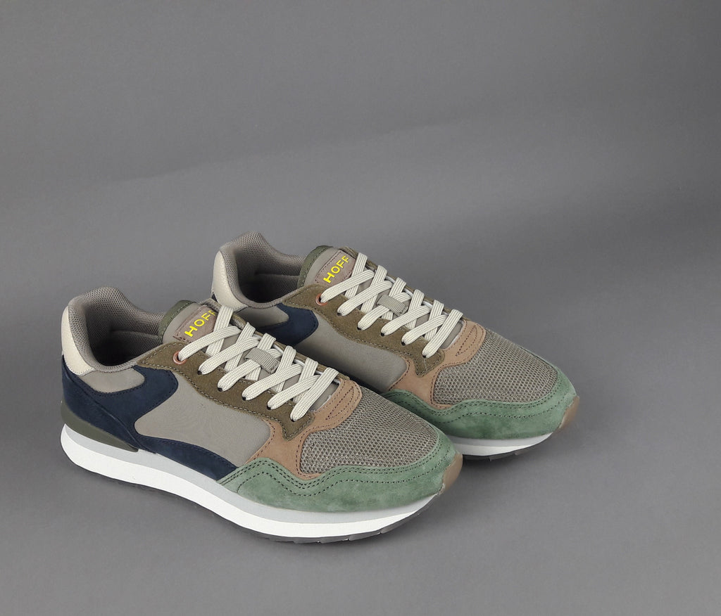 Hoff Sneakers Uomo City Cologne Camoscio Tela Verde Militare
