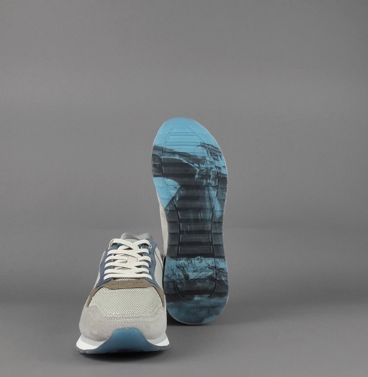 Hoff Sneakers Uomo City Santiago Camoscio Tela Grigio Chiaro