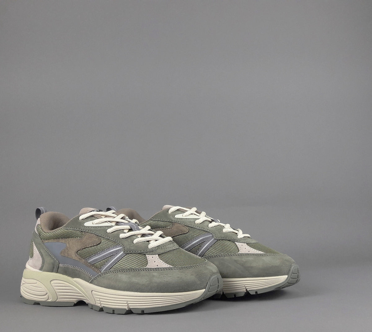 Hoff Sneakers Uomo State Maine Camoscio Tela Verde Militare