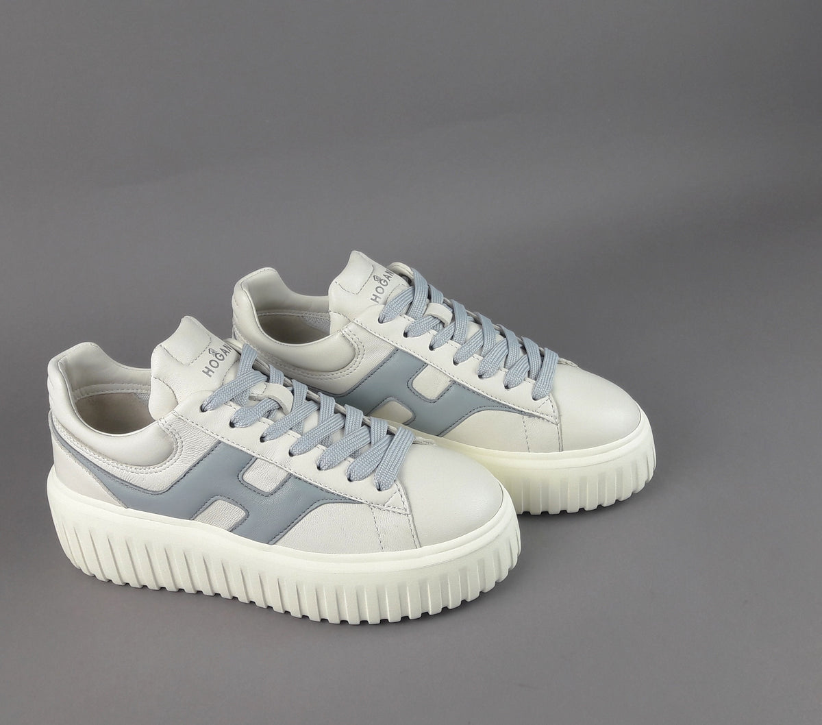 Hogan H-Stripes Donna H645 Pelle Nappa Bianco Opaco H Cucita