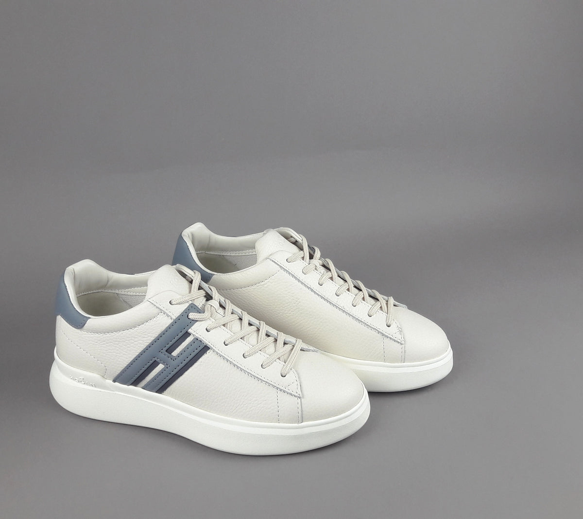 Hogan H580 Uomo Pelle Martellata Bianco Opaco