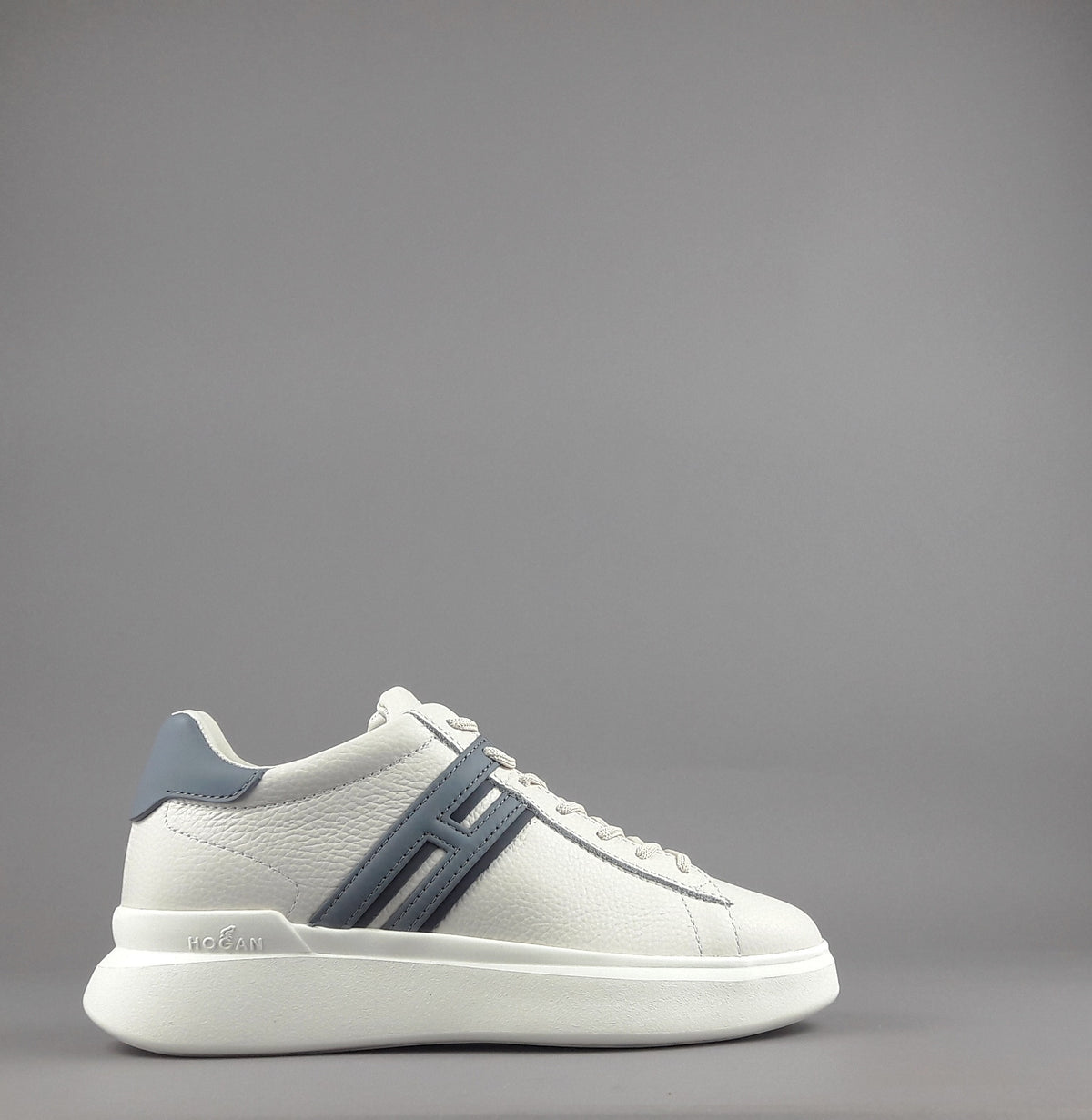 Hogan H580 Uomo Pelle Martellata Bianco Opaco