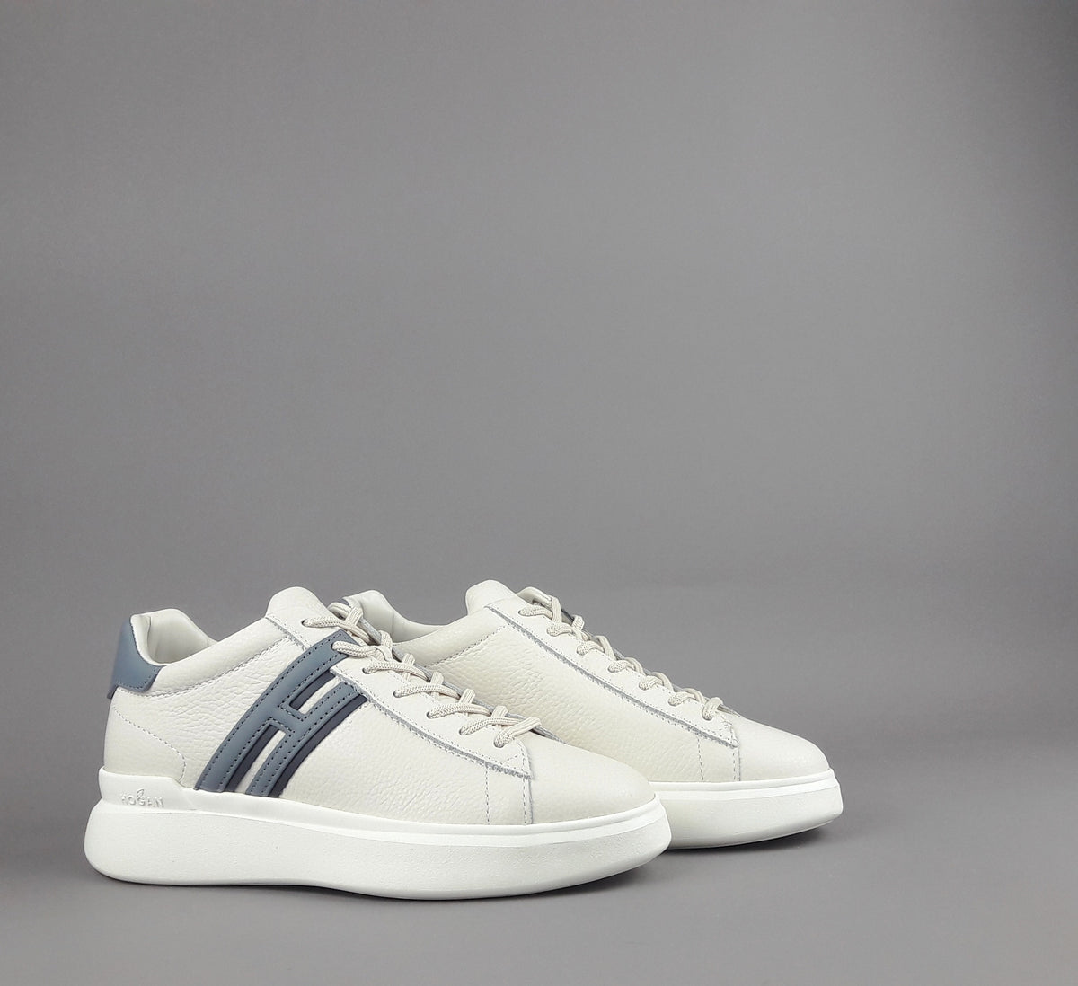 Hogan H580 Uomo Pelle Martellata Bianco Opaco