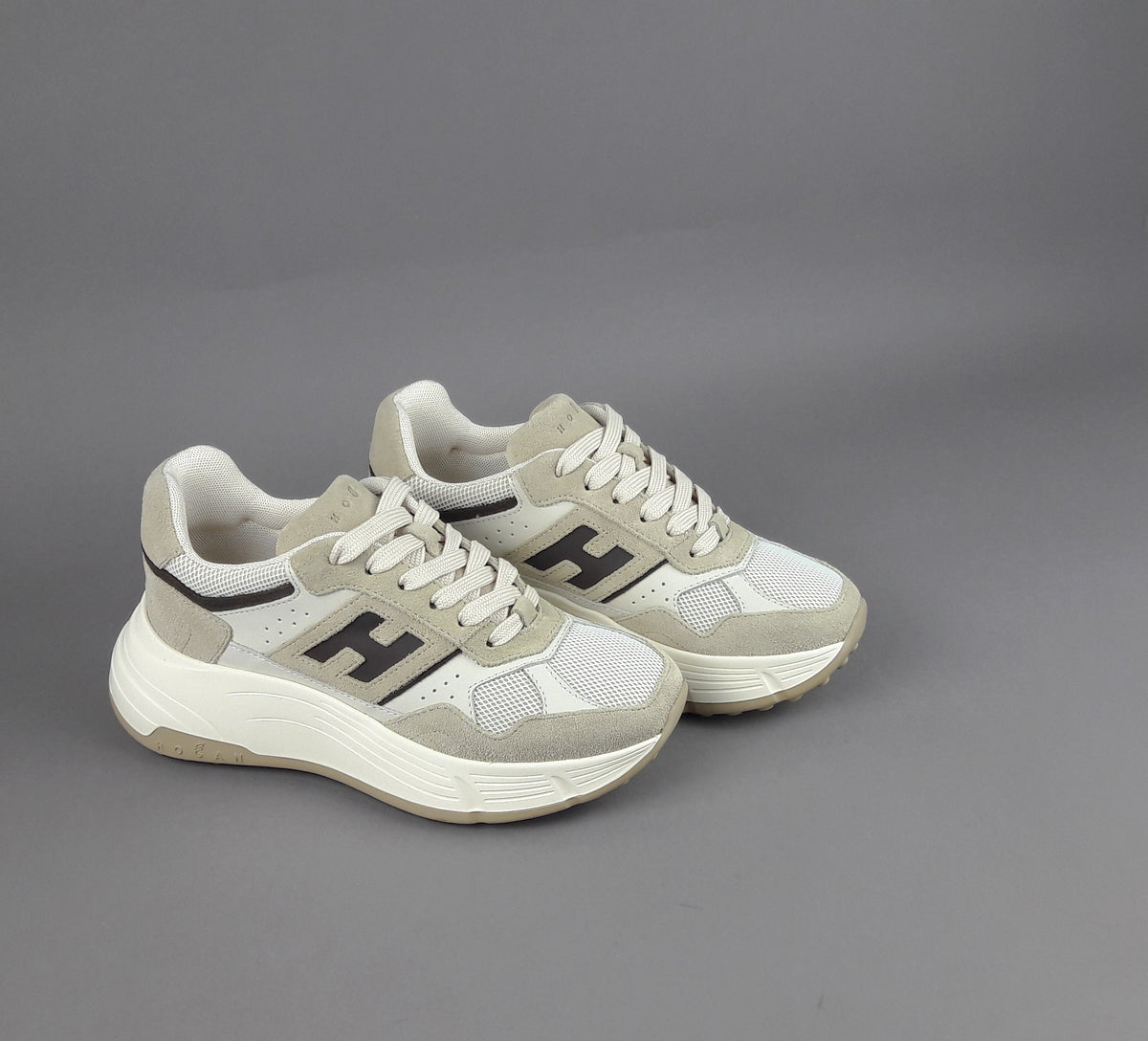 Hogan H669 Donna Camoscio Tela Beige