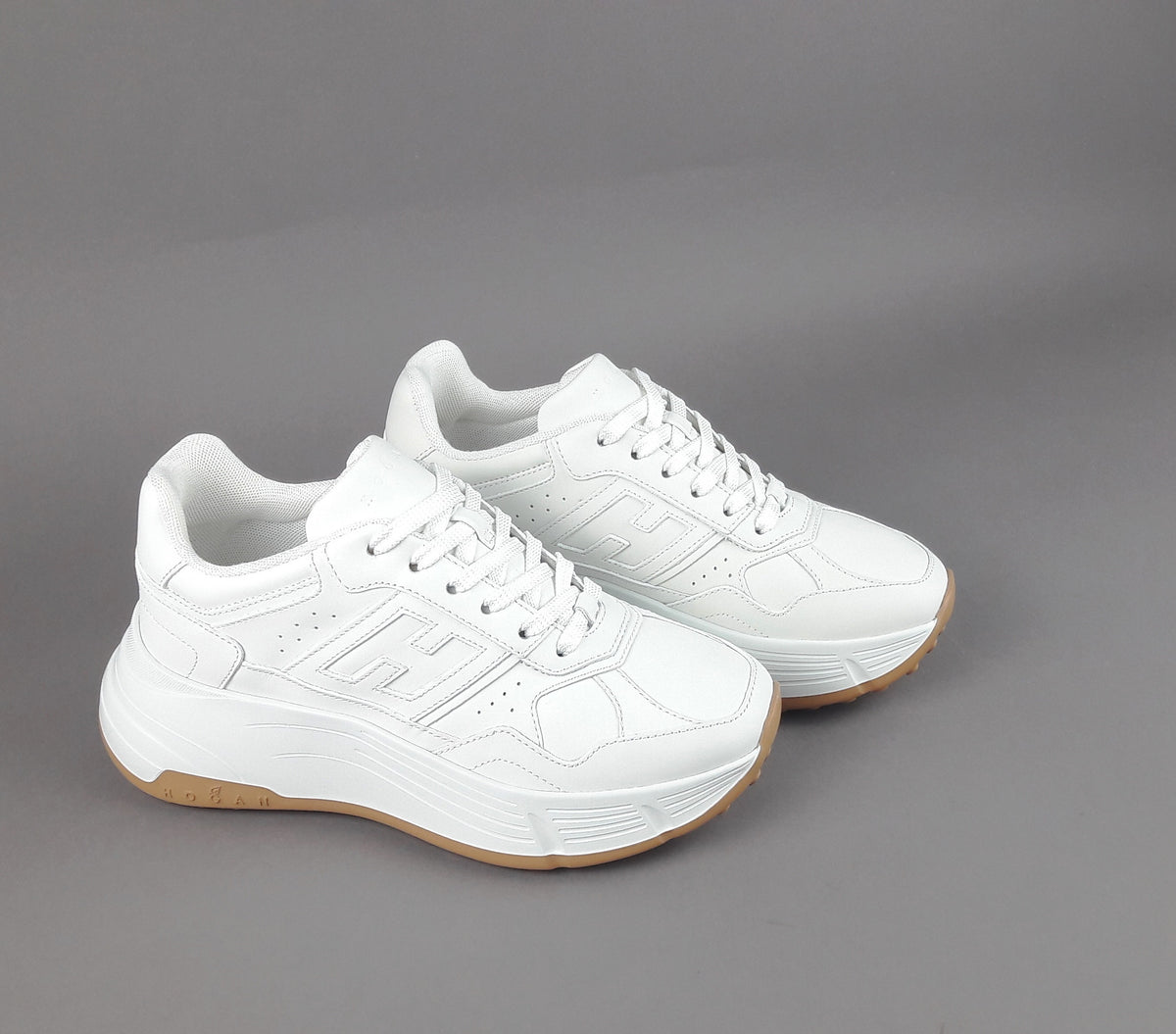 Hogan H669 Donna Pelle Bianco H Cucita