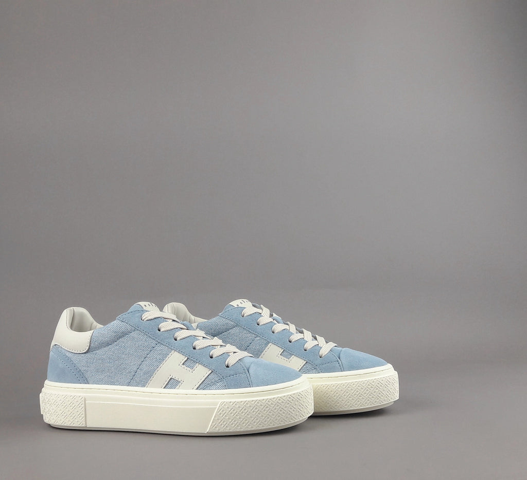 Hogan H705 Donna Camoscio Tela Celeste Polvere